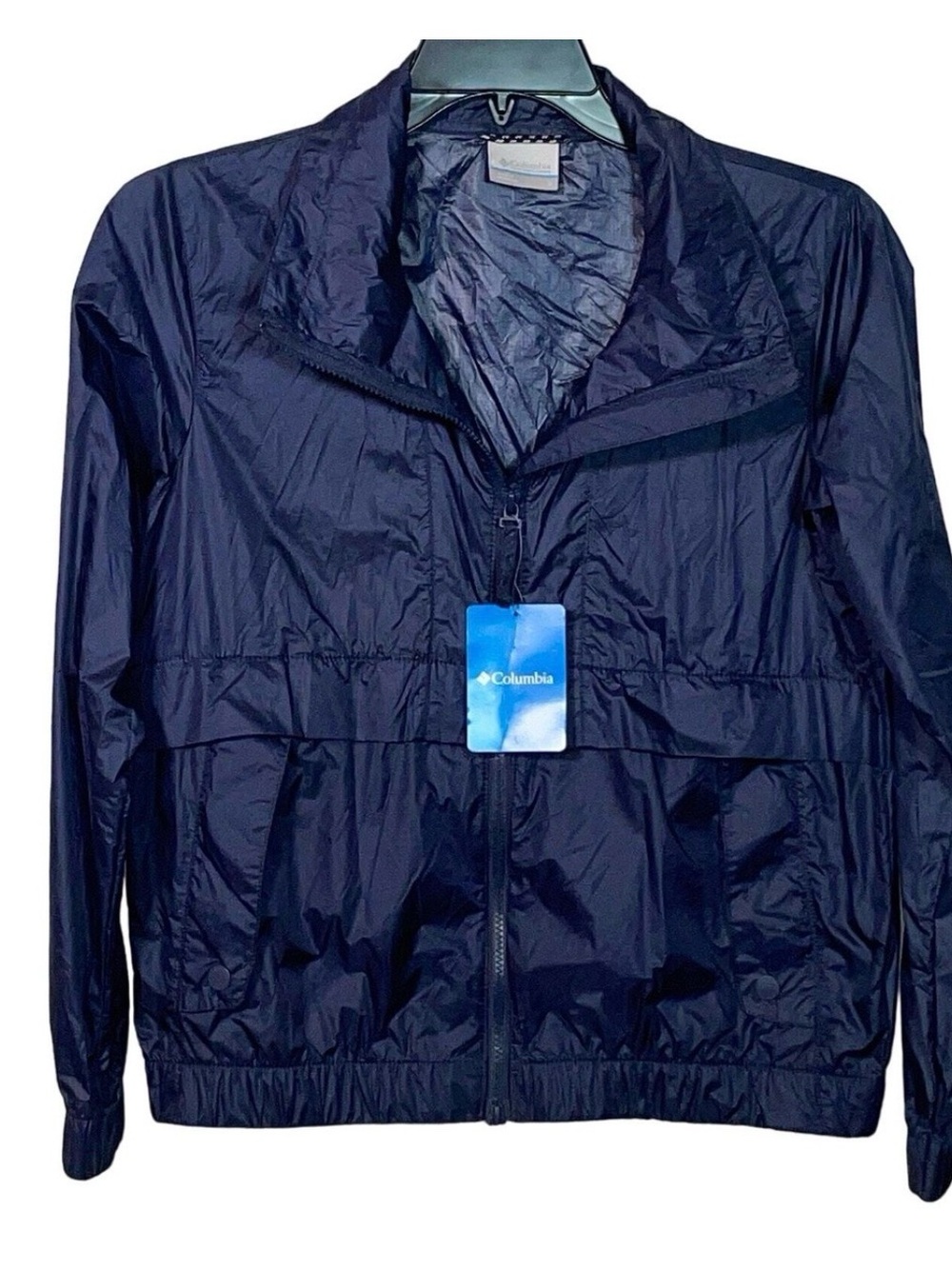 Columbia Navy Blue Packable Windbreaker Jacket